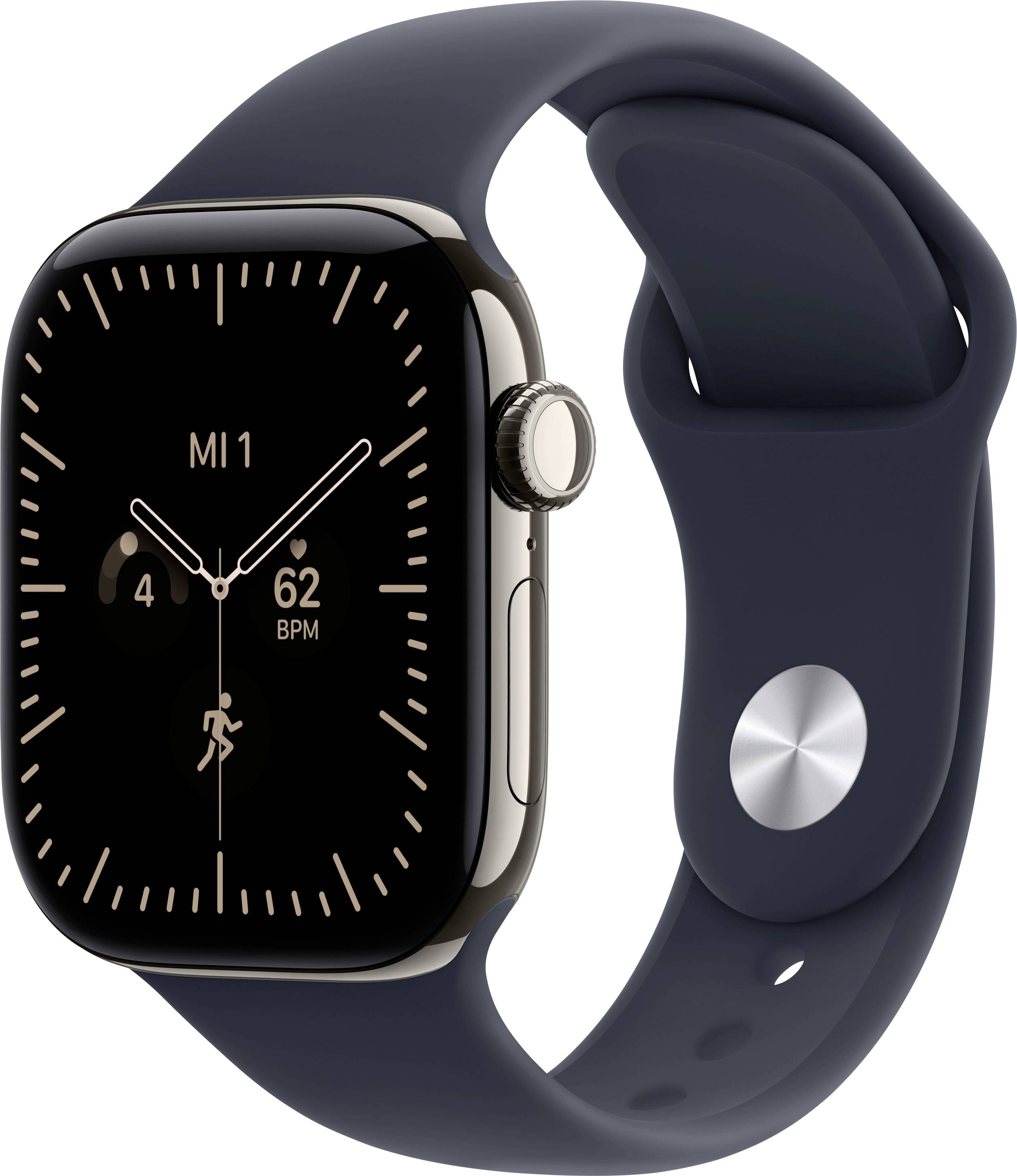 Apple Watch Series 12 GPS + Cellular 42 mm Titangehäuse Sport Band Navy-Blau S/M-0
