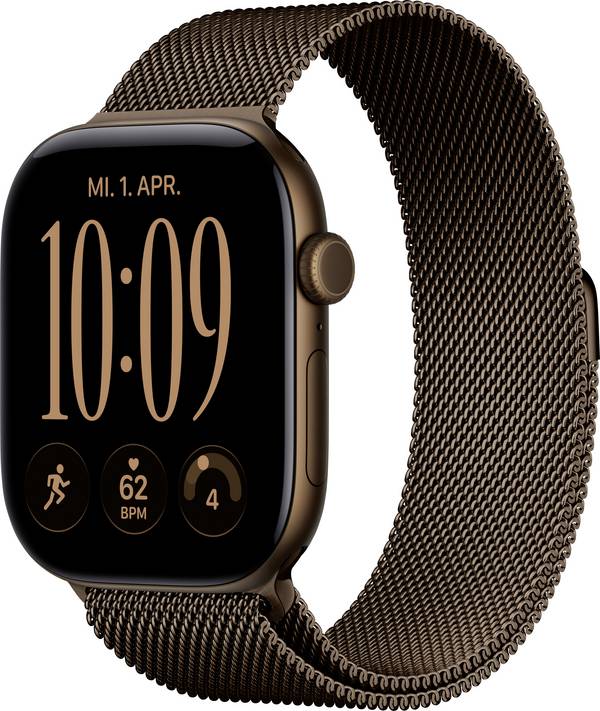 Apple Watch Series 12 GPS + Cellular 46 mm Aluminiumgehäuse Milanese Loop Dunkel-Bronze M/L