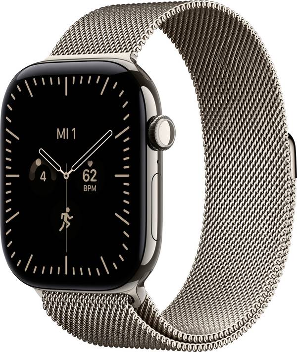 Apple Watch Series 12 GPS + Cellular 46 mm Titangehäuse Milanese Loop Natur M/L