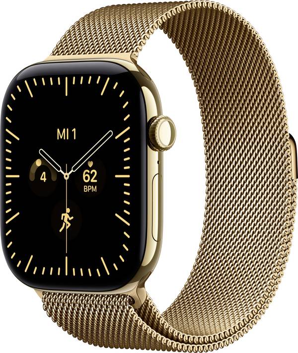 Apple Watch Series 12 GPS + Cellular 46 mm Titangehäuse Milanese Loop Brillantgold S/M