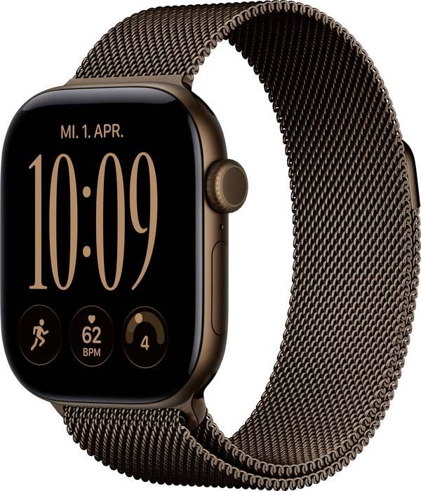 Apple Watch Series 12 GPS 42 mm Aluminiumgehäuse Milanese Loop Dunkel-Bronze