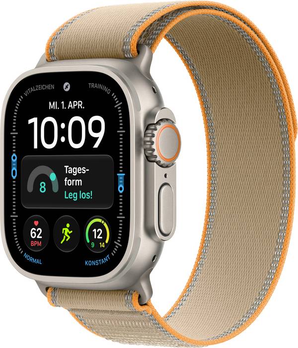 Apple Watch Ultra 4 GPS + Cellular 49 mm Titangehäuse Trail Loop Sand S/M