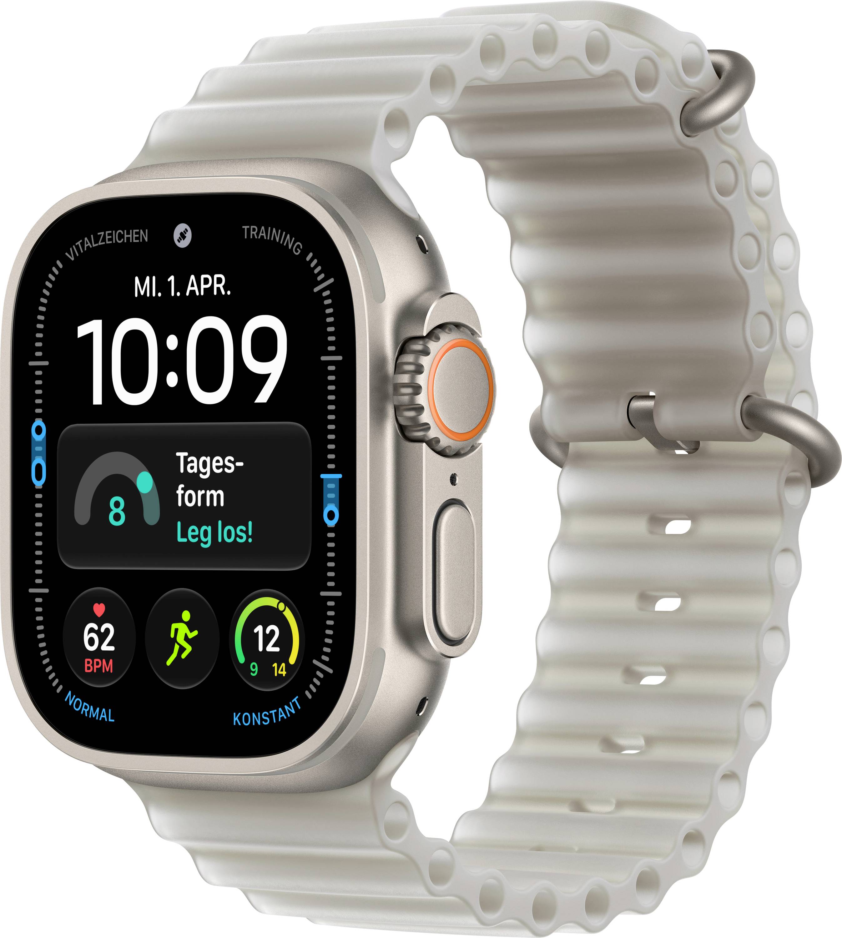 Apple Watch Ultra 4 GPS + Cellular 49 mm Titangehäuse Ocean Band Halbtransparentes Grau-0