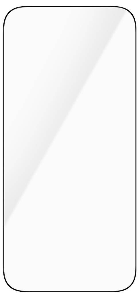 Leere weiße Smartphone-Bildschirm-Mockup mit abgerundeten Ecken ohne angezeigten Inhalt.