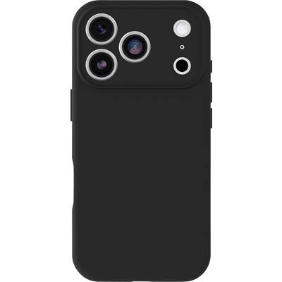 Schwarze Smartphone-Hülle mit dreifachem Kameraausschnitt auf der Rückseite und Blitzöffnung.