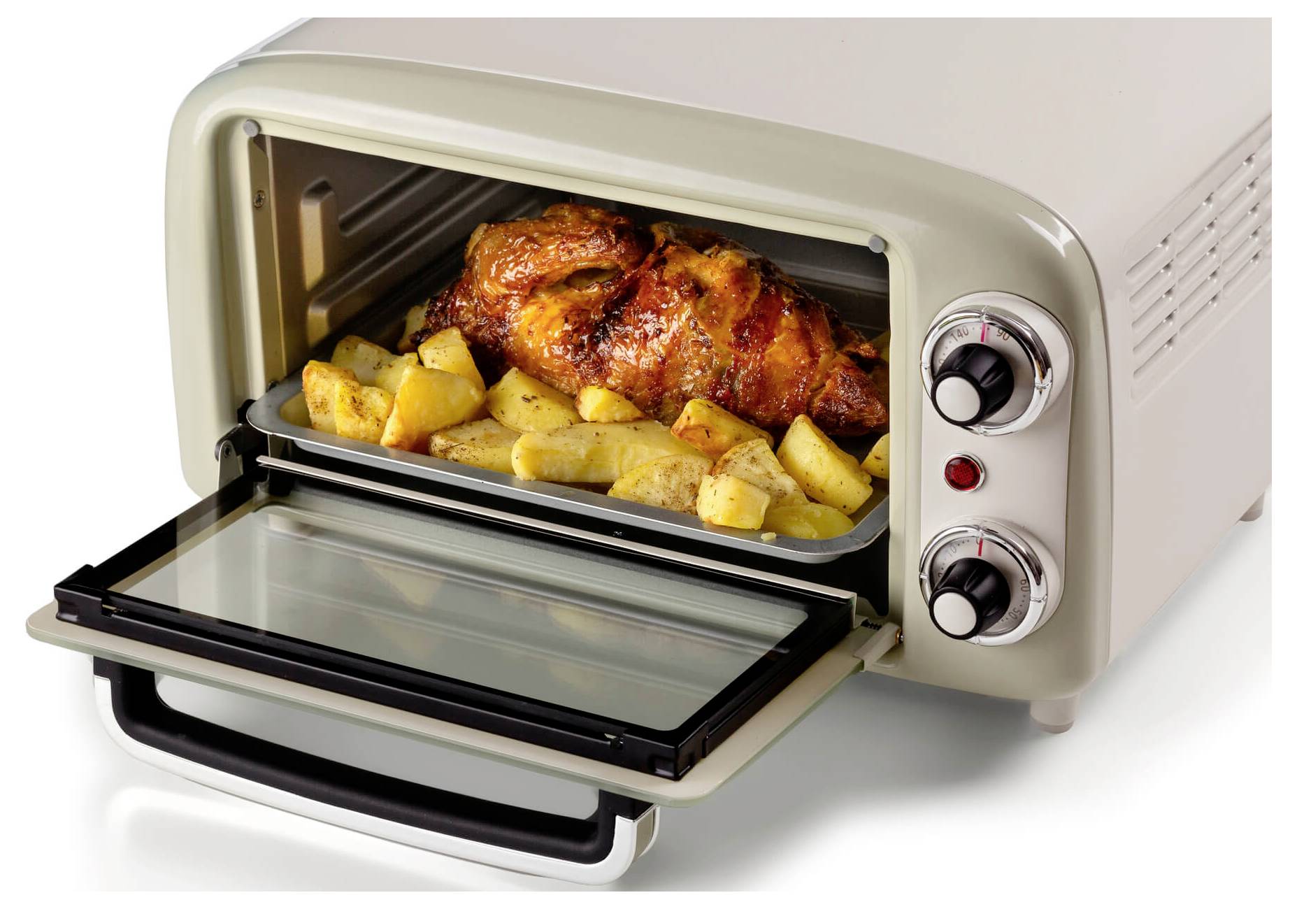 Ariete 3919/03 Vintage Miniofen Grillfunktion, Kontrollleuchte, stufenloser Temperaturregler, tickende Zeitschaltuhr 10 -3