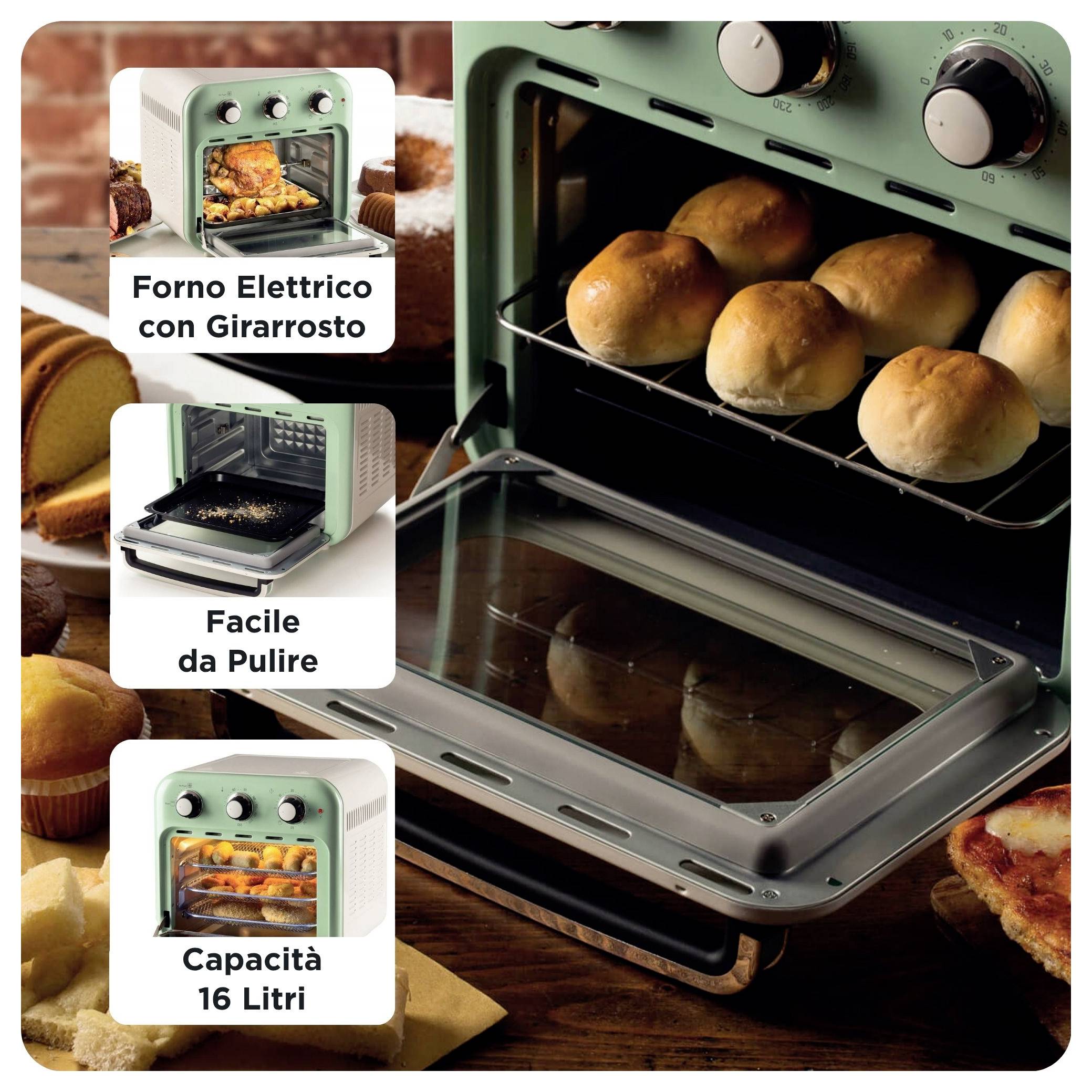 Ariete 4632/04 Mini-Backofen & Heißluftfritteuse Grillfunktion, Heißluft-Funktion, Kontrollleuchte, mit Dampfgarfunktion-3