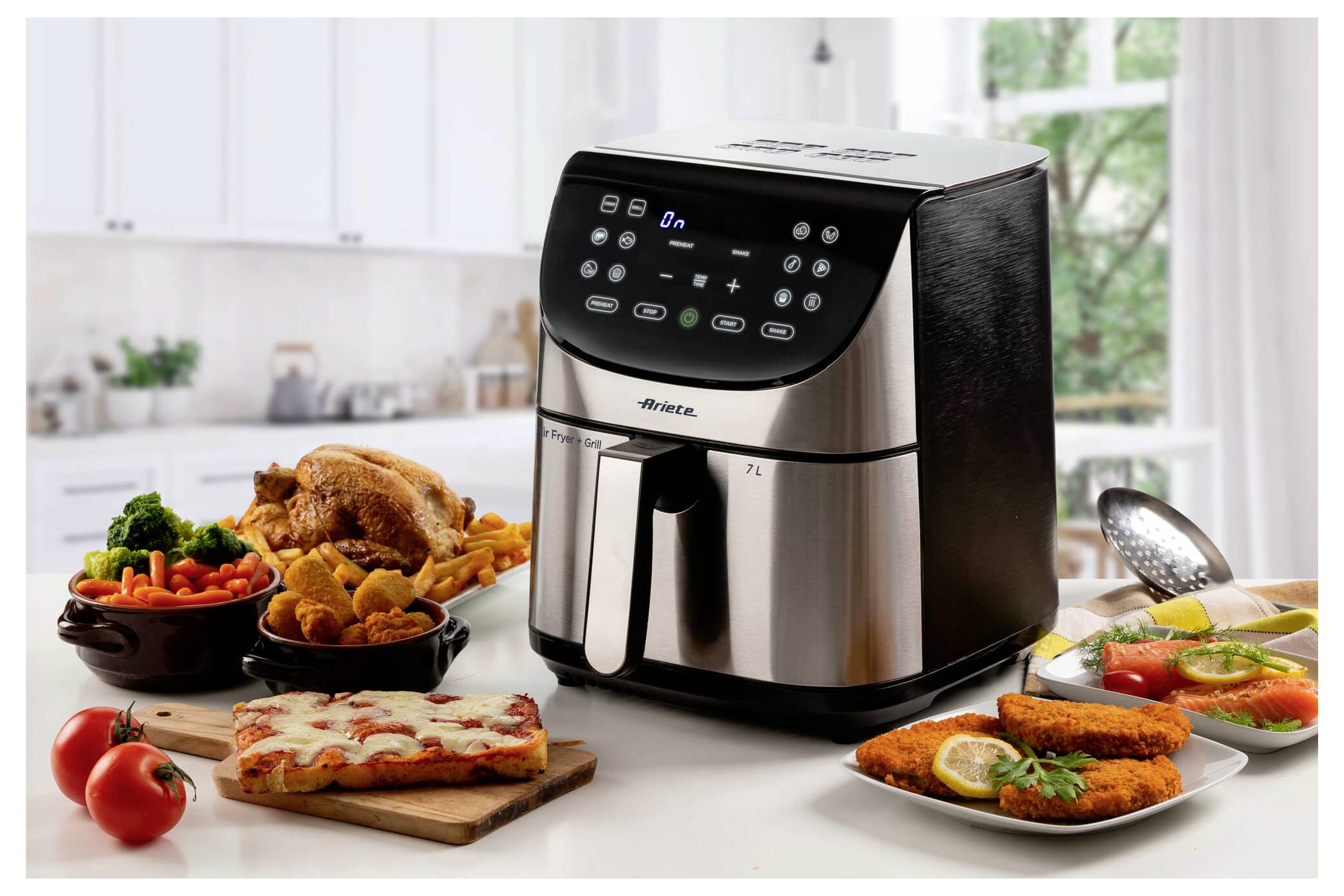 Ariete 00C462800AR0 Heißluftfritteuse 7 l Antihaftbeschichtung, BPA-frei, digitaler Timer, für Lebensmittel, Heißluft-Fu-5