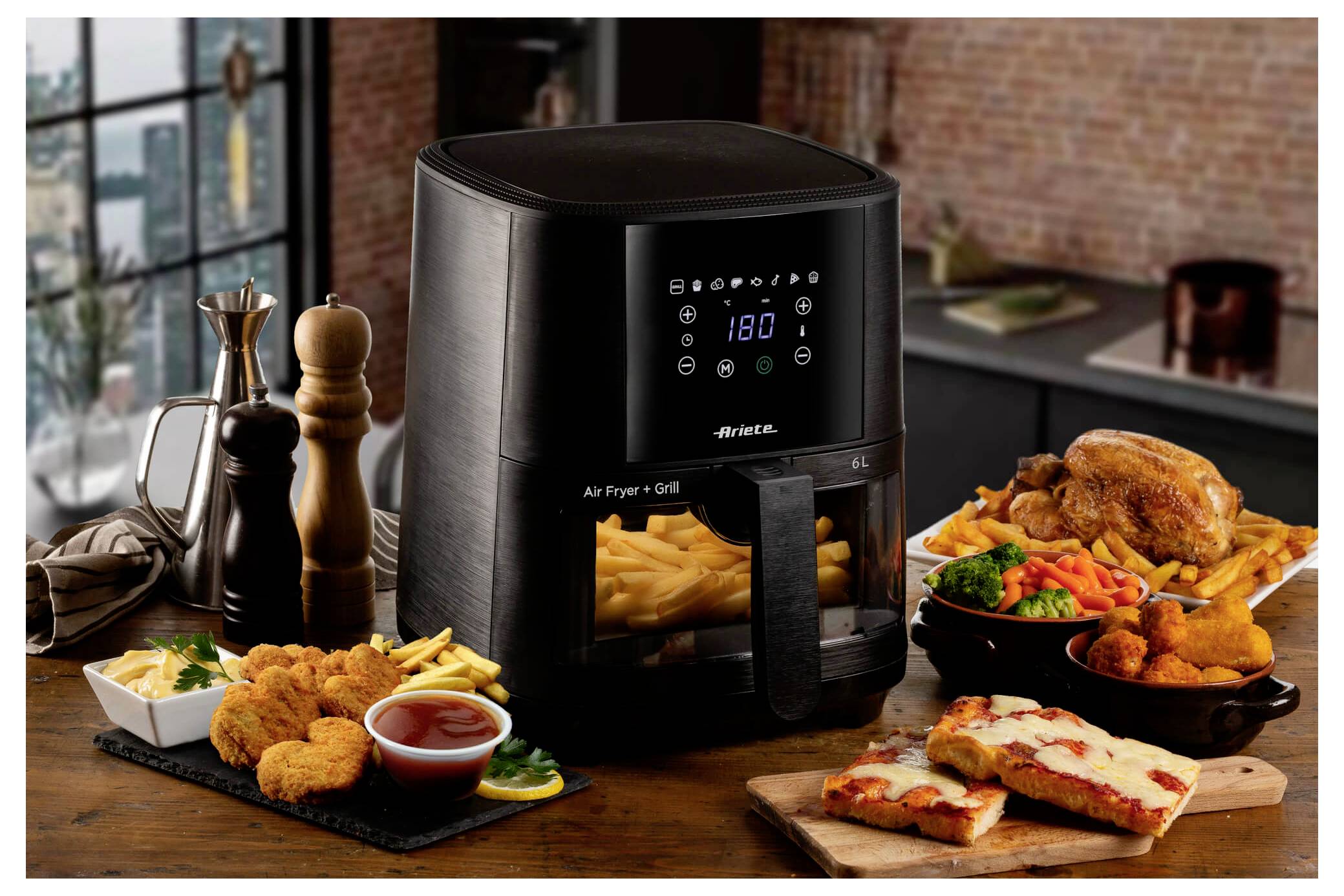 Ariete 00C462600AR0 Heißluftfritteuse 6 l Antihaftbeschichtung, BPA-frei, digitaler Timer, für Lebensmittel, Heißluft-Fu-5