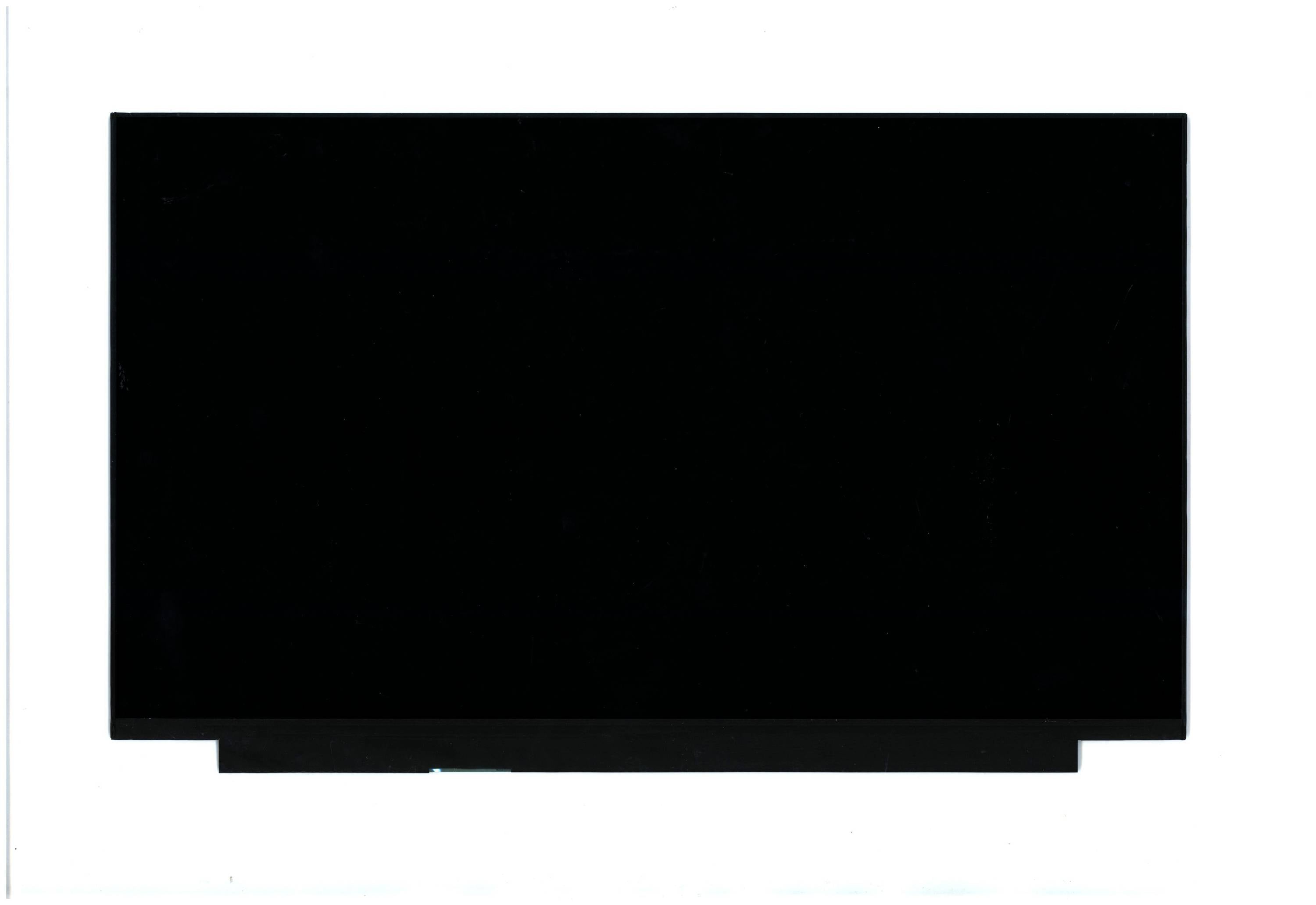Schwarzer Flachbildfernseher oder Monitor auf weißem Hintergrund, ausgeschaltet und nicht beleuchtet.
