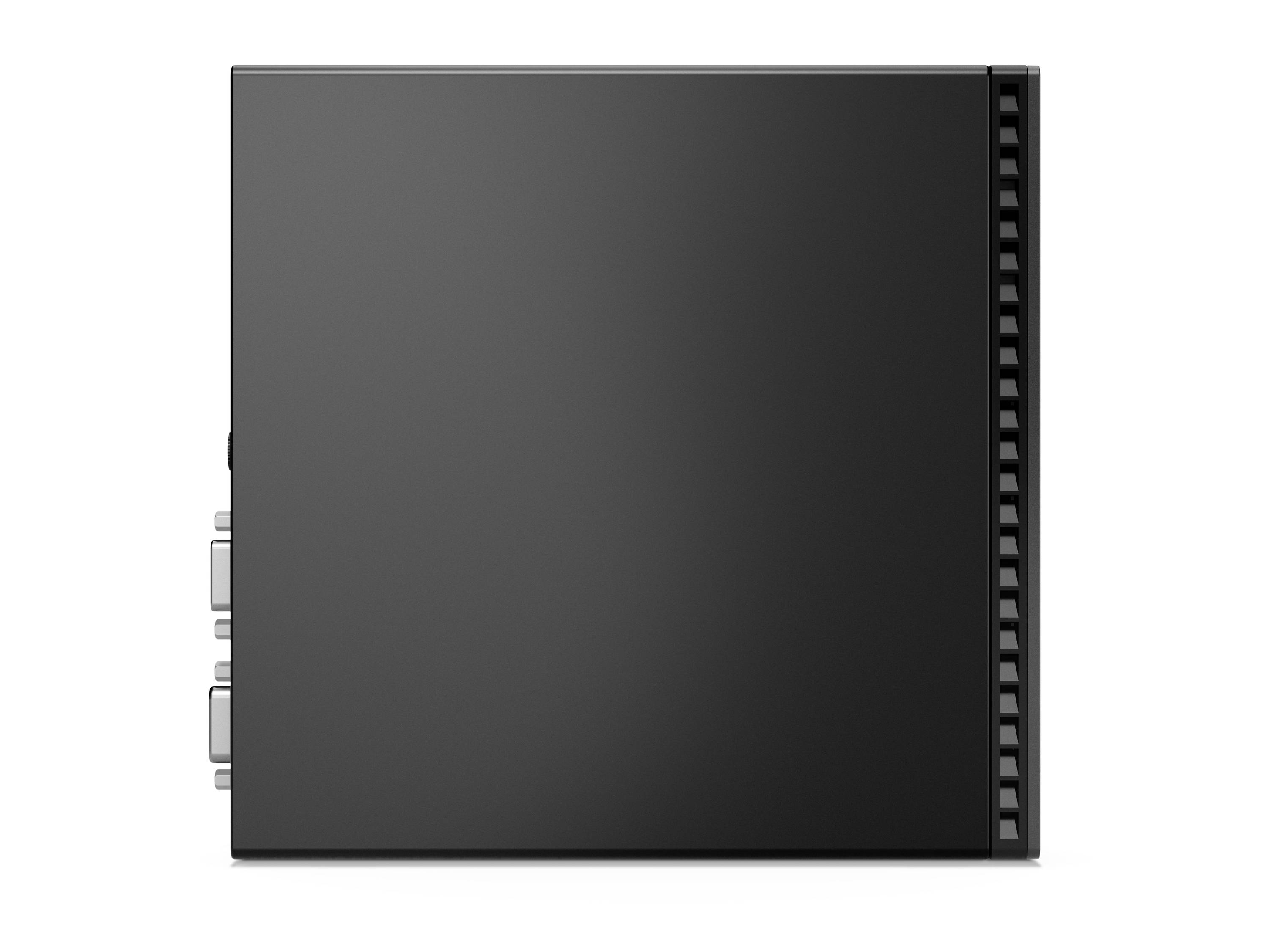 Schwarzes rechteckiges elektronisches Modul mit Seitensteckern und einer belüfteten Kante, gezeigt auf weißem Hintergrund.