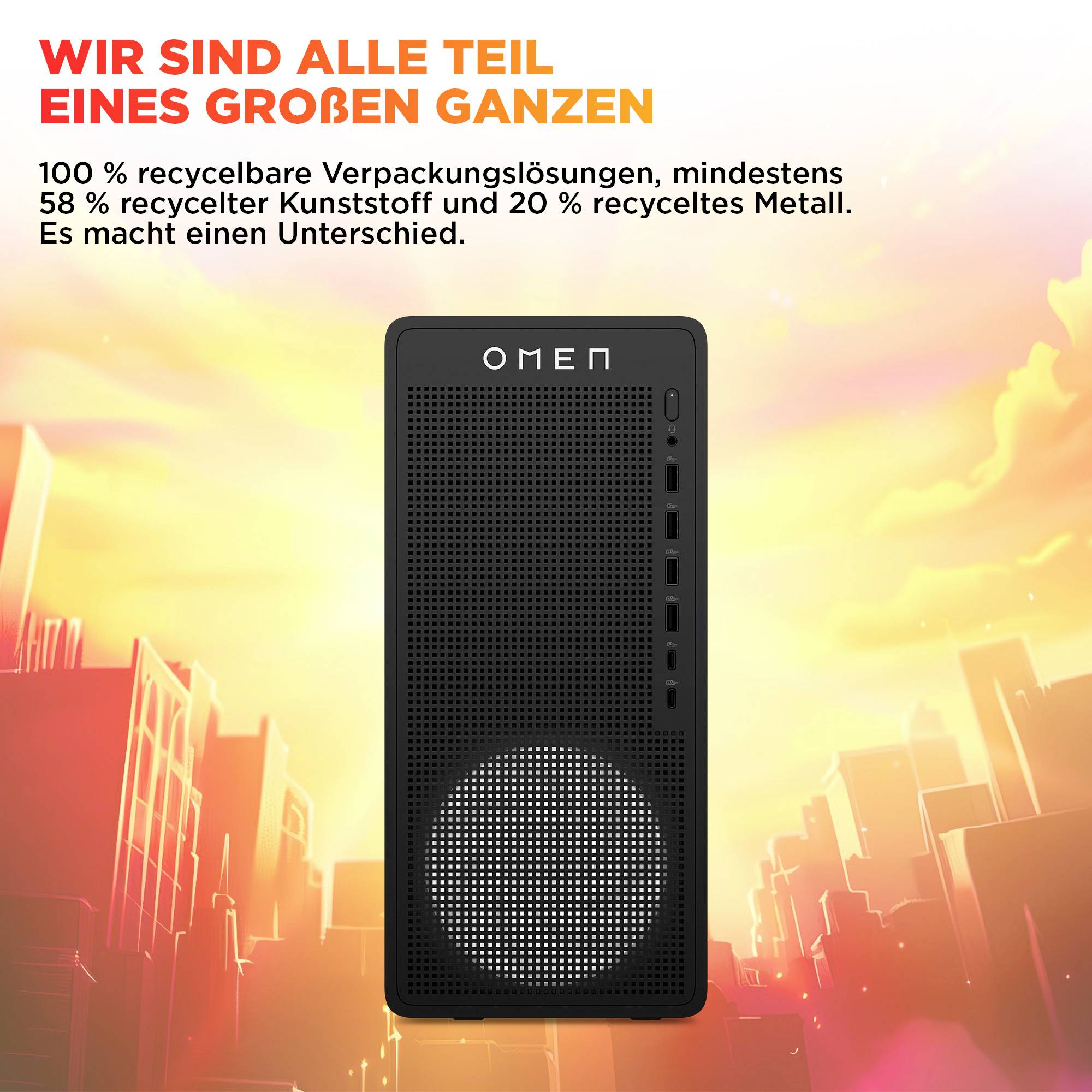 HP Gaming PC HP OMEN 16L TG03-0472ng Gaming Desktop AMD Ryzen 7 8700F 5 GHz 8 GB RAM 512 GB SSD AMD AMD Radeon Graphics -8