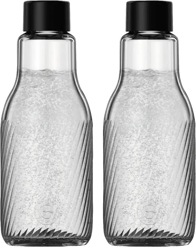 Sodastream Glaskaraffe Crystal Glaskaraffe DWS 1L, Schwarz, Transparent