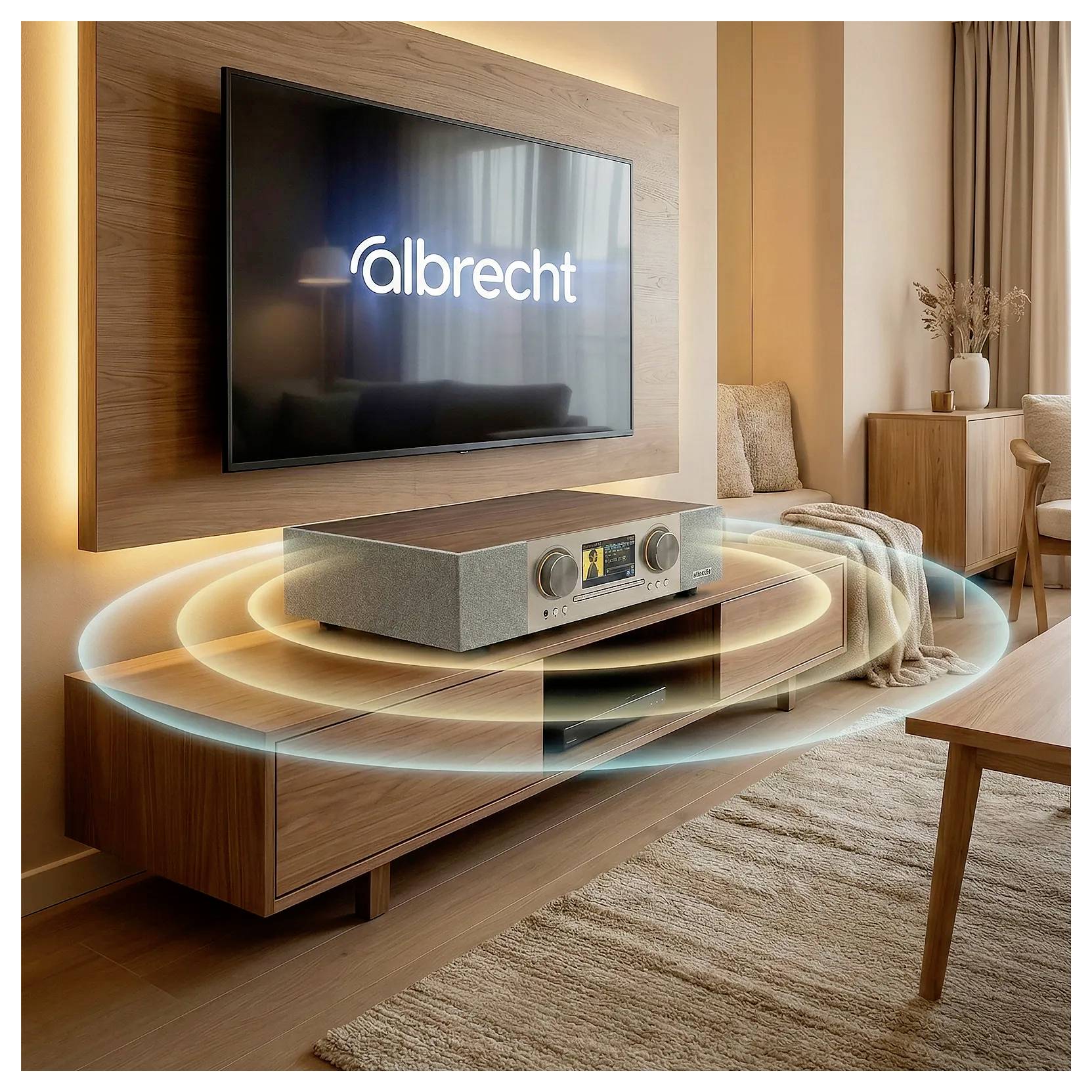 Albrecht DR 1000 Tischradio FM, DAB+ CD, DAB+, USB, UKW Spotify Walnuss-5