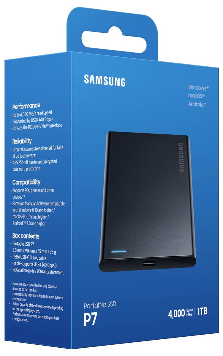 Samsung 1 TB Externe SSD USB-C® (USB 3.2 Gen 2) Schwarz MU-PF1T0G/WW-6