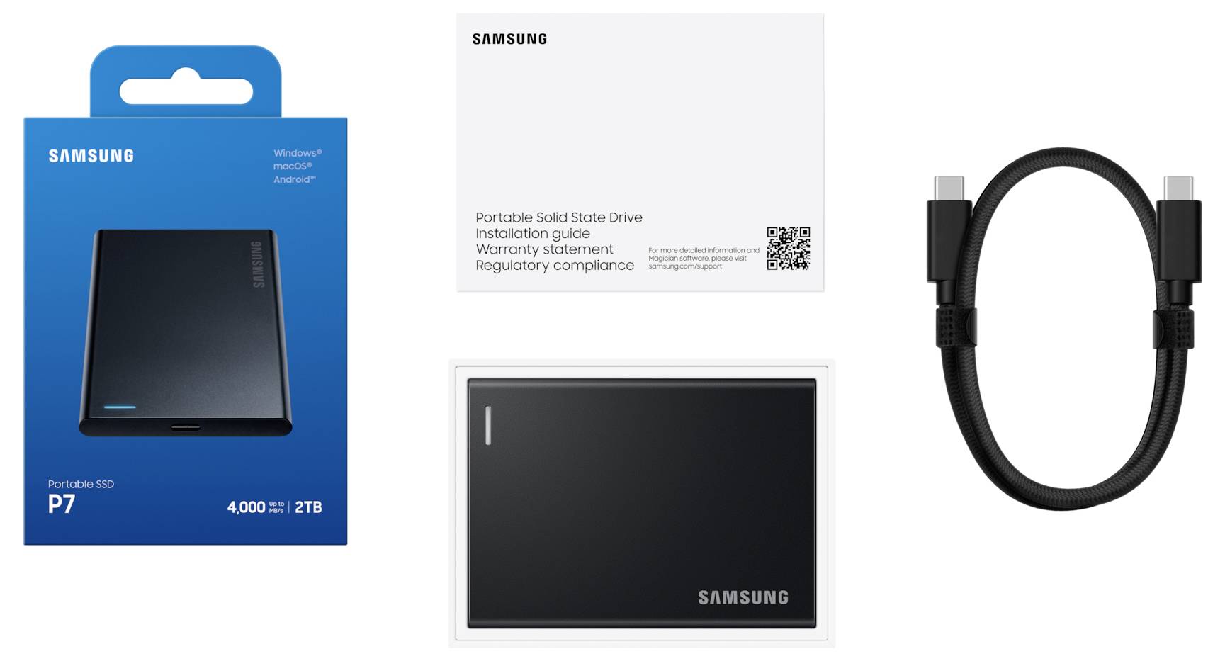 Samsung 2 TB Externe SSD USB-C® (USB 3.2 Gen 2) Schwarz MU-PF2T0G/WW-8