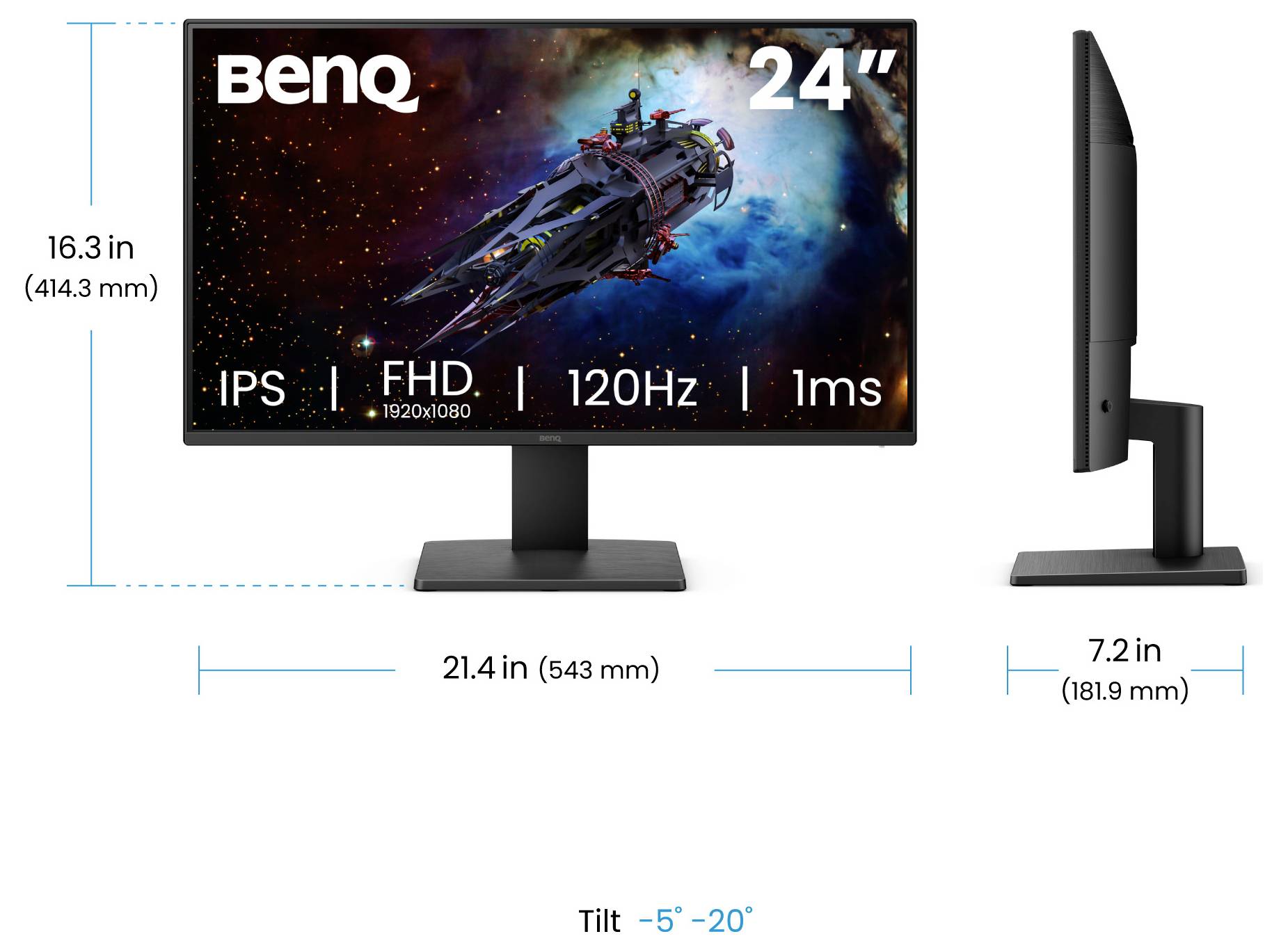 BenQ GW2491P LED-Monitor EEK D (A - G) 60.5 cm (23.8 Zoll) 1920 x 1080 Pixel 16:9 1 ms IPS LED-3