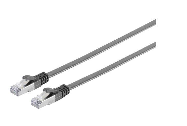 MicroConnect V-FTP6A005S-FLAT RJ45 Patchkabel 0.5 m Schwarz 1 St.-0