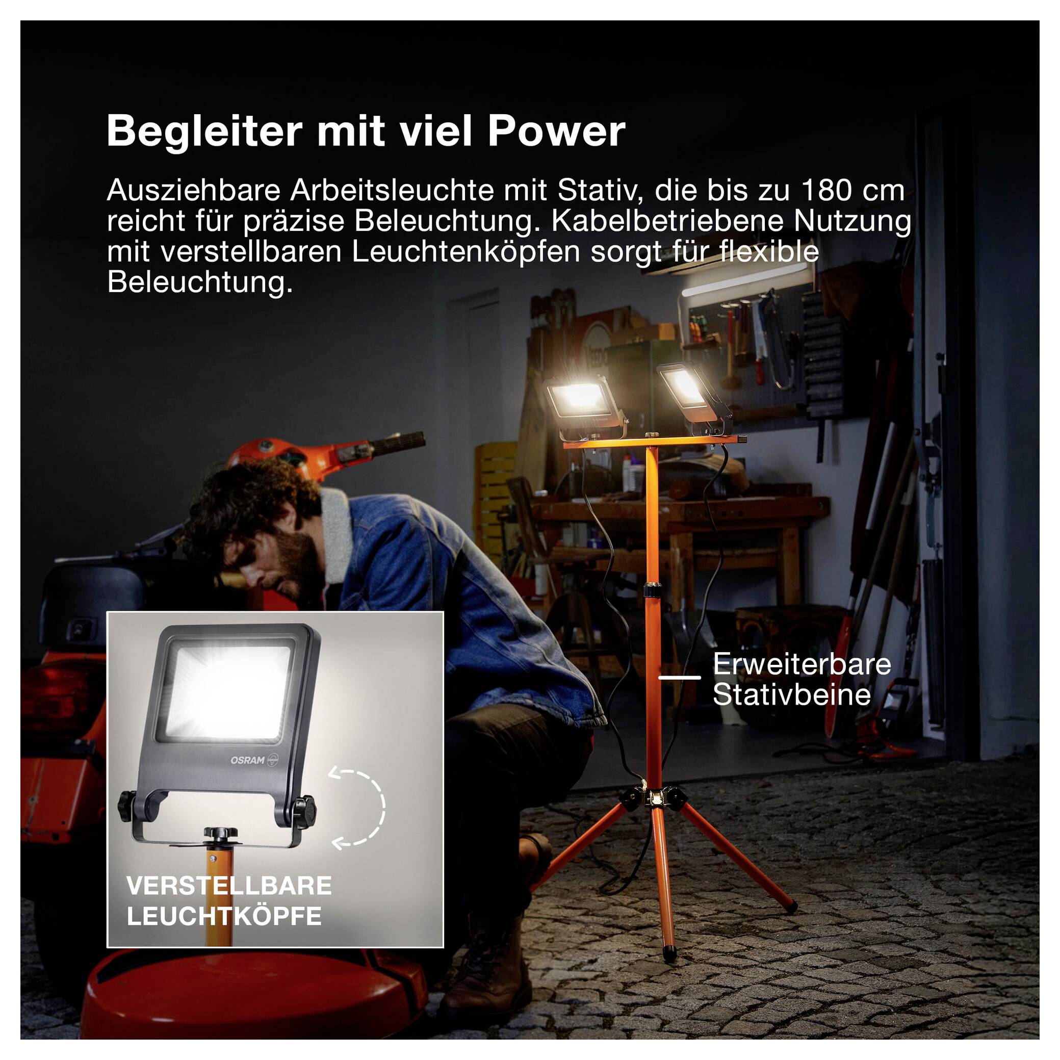 OSRAM LED Worklights - TRIPOD 2x50W 4000K 4099854572258 LED-Außenstrahler Leuchtfarben: Kaltweiß-6