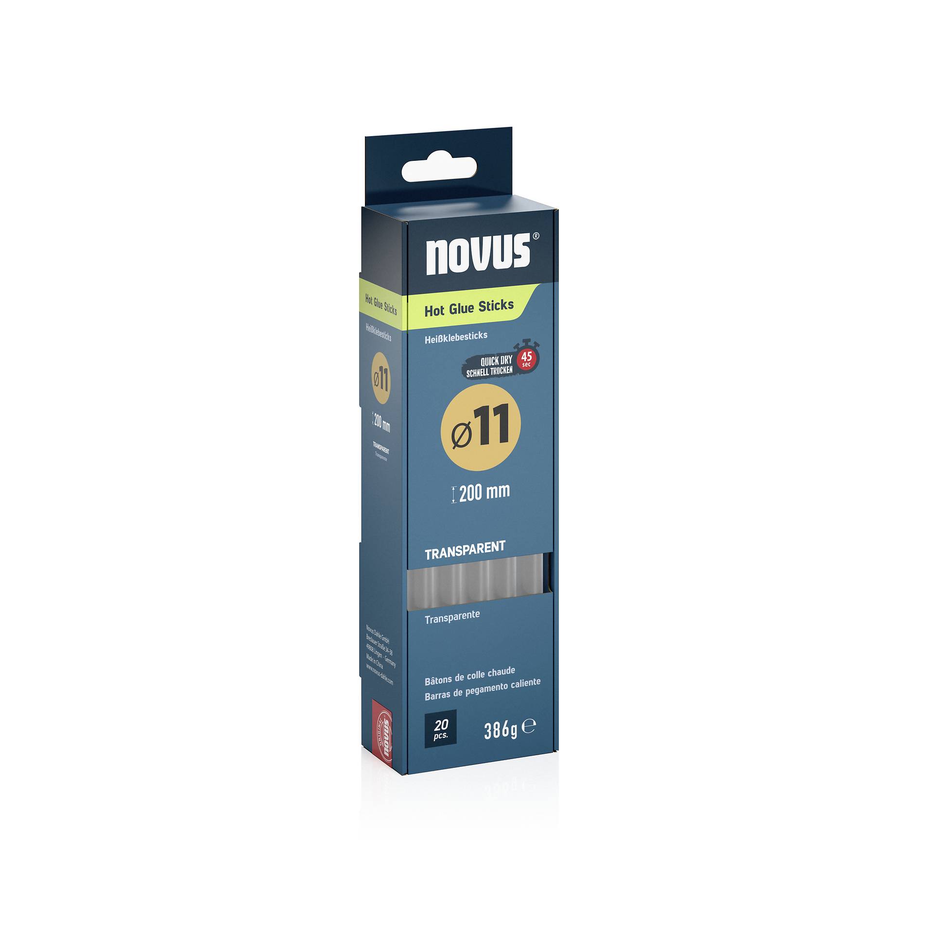 Novus Tools Heißklebesticks 11 mm 200 mm Transparent 10 St.