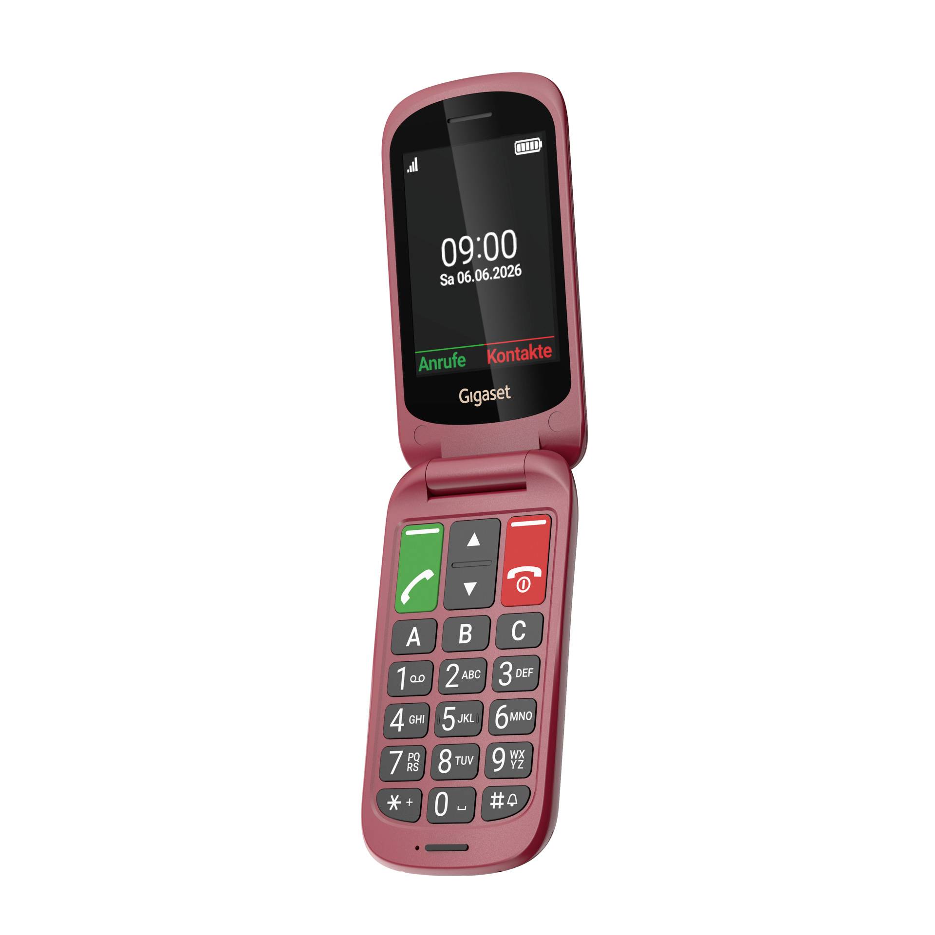 Gigaset GL40 Senioren-Klapp-Handy SOS Taste, Hörgeräte-kompatibel Rot