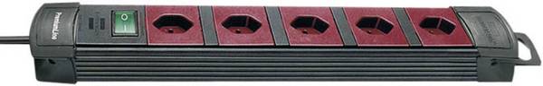 Brennenstuhl 6002085 Steckdosenleiste mit Schalter 5fach Schwarz, Bordeaux CH-Stecker 1 St.