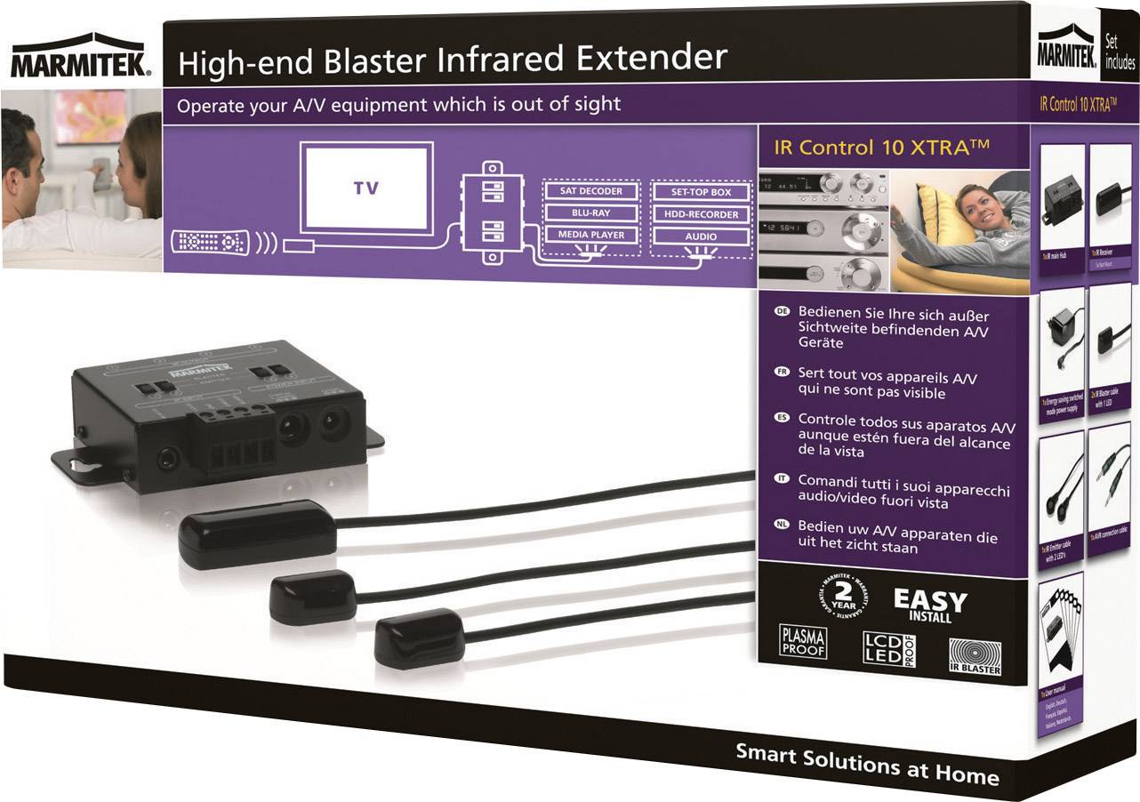 Infrarot-Verlängerungssystem für AV-Geräte, auch wenn außer Sicht. Einfache Installation, bedienen Sie versteckte Geräte.