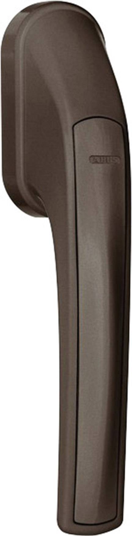 Brauner Fenstergriff aus Metall, seitlich abgebildet. Schlichtes Design, ergonomischer Griff für einfaches Öffnen und Schließen von Fenstern.