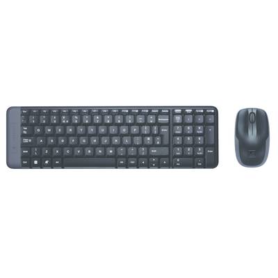 Logitech MK220 Funk Tastatur, Maus-Set Integriertes Scrollrad Englisch, QWERTY Schwarz