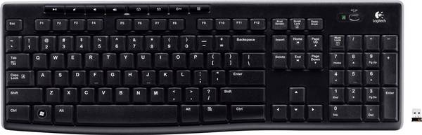 Logitech K270 Funk Tastatur Englisch, QWERTY Mehrfarbig