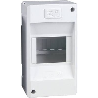 'Gehäuse aus Kunststoff für elektrische Schalttafeln, passend für Sicherungen und Verteiler; IP 30 Schutzgrad, geeignet für AC 400V.'