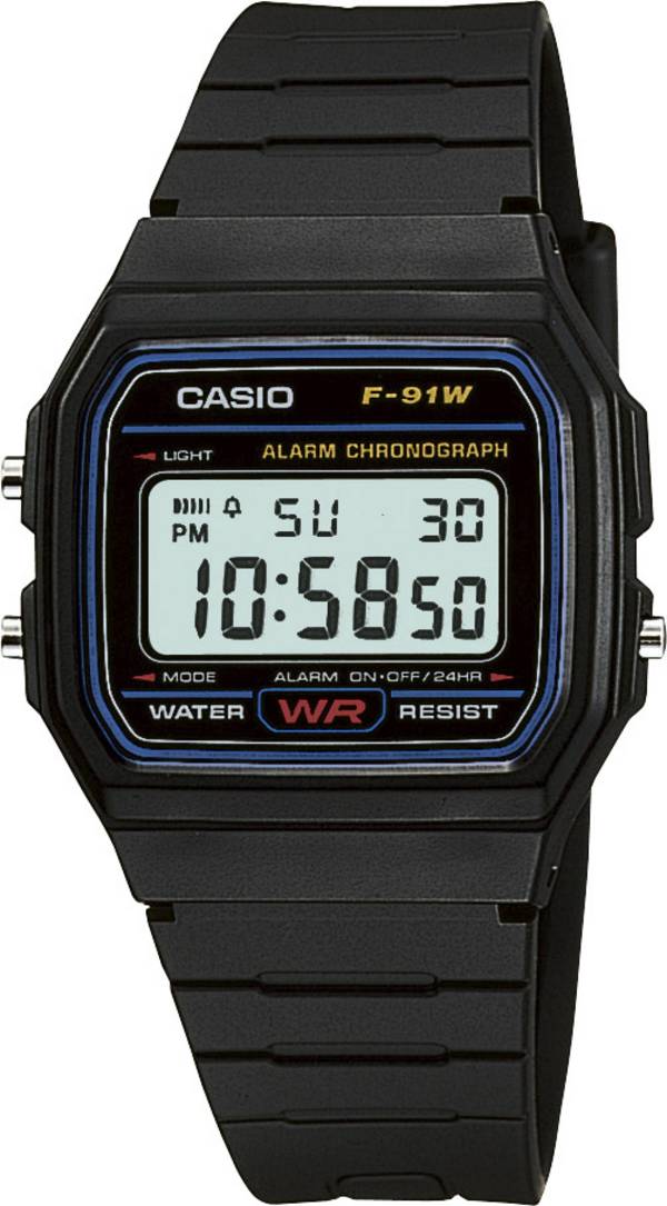 Casio  Armbanduhr F-91W-1YEG (B x H) 33.20 mm x 38.20 mm Schwarz Gehäusematerial=Kunstharz Material (Armband)=Kunstharz