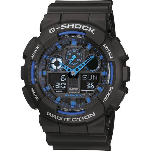 Thumbnail - Casio Armbanduhr GA-100-1A2ER (B x H) 51.20 mm x 55 mm Blau, Schwarz Gehäusematerial=Kunstharz Material (Armband)=Kunsth...