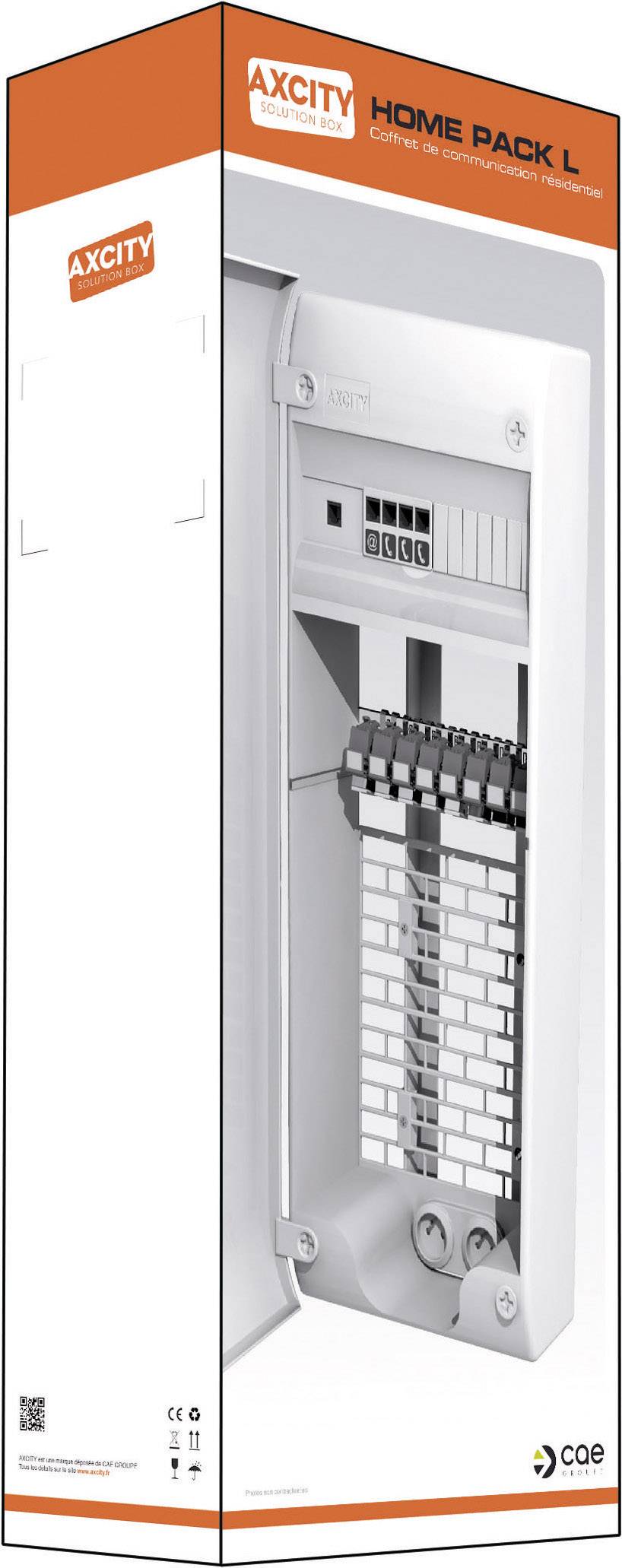 Coffret de communication 8 prises RJ45 avec emplacement box ADSL Axcity