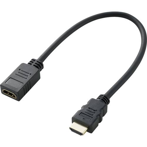 SpeaKa Professional HDMI Verlängerungskabel HDMI-A Stecker, HDMI-A Buchse 0.30 m Schwarz SP-7870100 4K UHD, Audio Return...