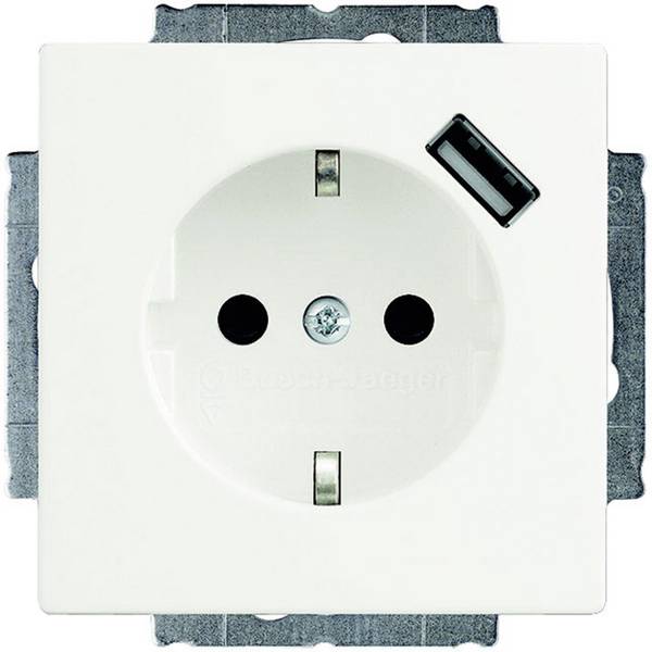 Busch-Jaeger SCHUKO-USB-Steckdose Future Linear studioweiß, 1 Stk.