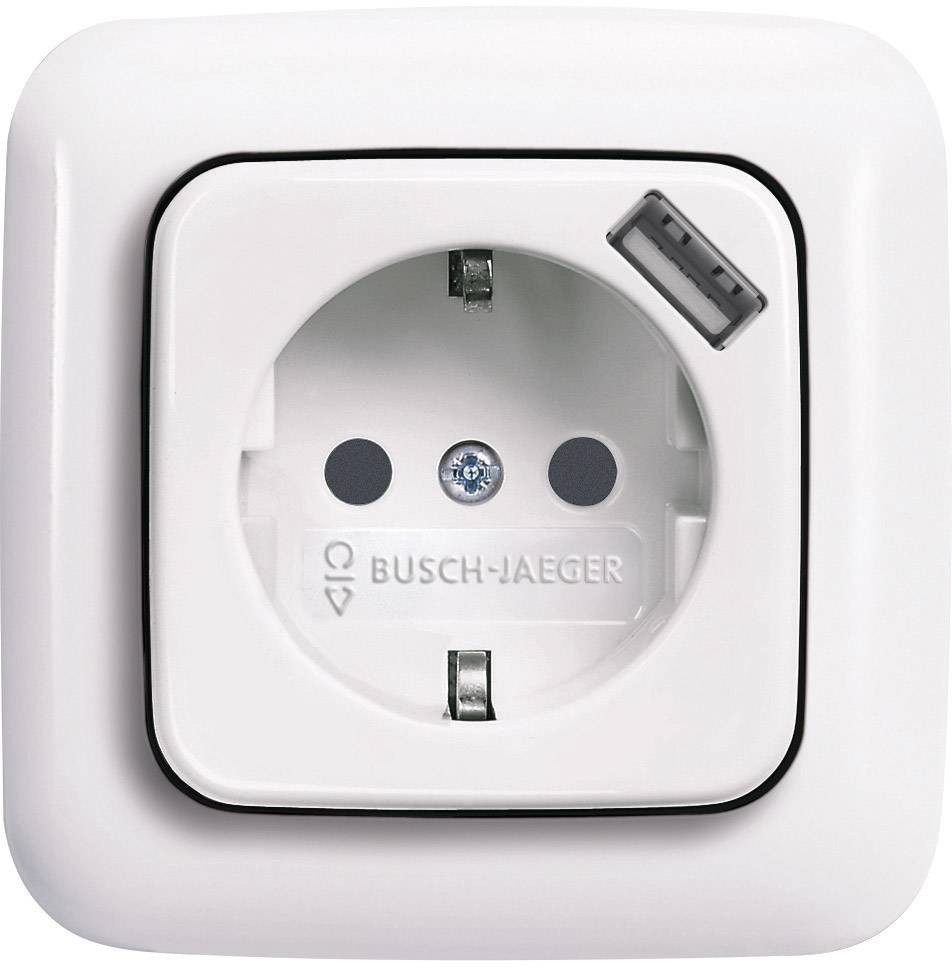 BUSCH JAEGER - Busch-Jaeger 20 EUCBUSB-214, USB, CEE 7/4, 2P+E, Weiß, IP20, 250 V-2