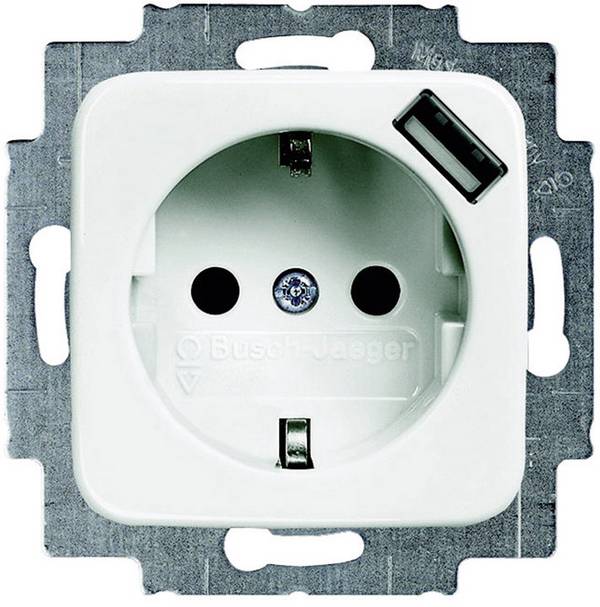 BUSCH JAEGER - Busch-Jaeger 20 EUCBUSB-214, USB, CEE 7/4, 2P+E, Weiß, IP20, 250 V