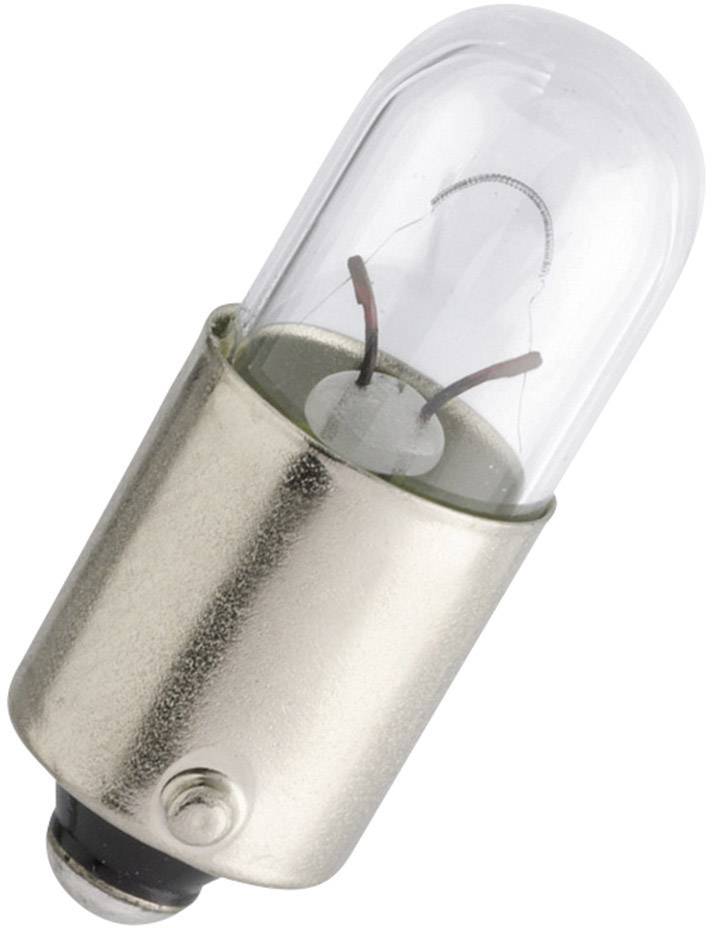 Eine einzelne Glühbirne in zylindrischer Form mit Metallsockel, geeignet für kleine Leuchten oder Taschenlampen.