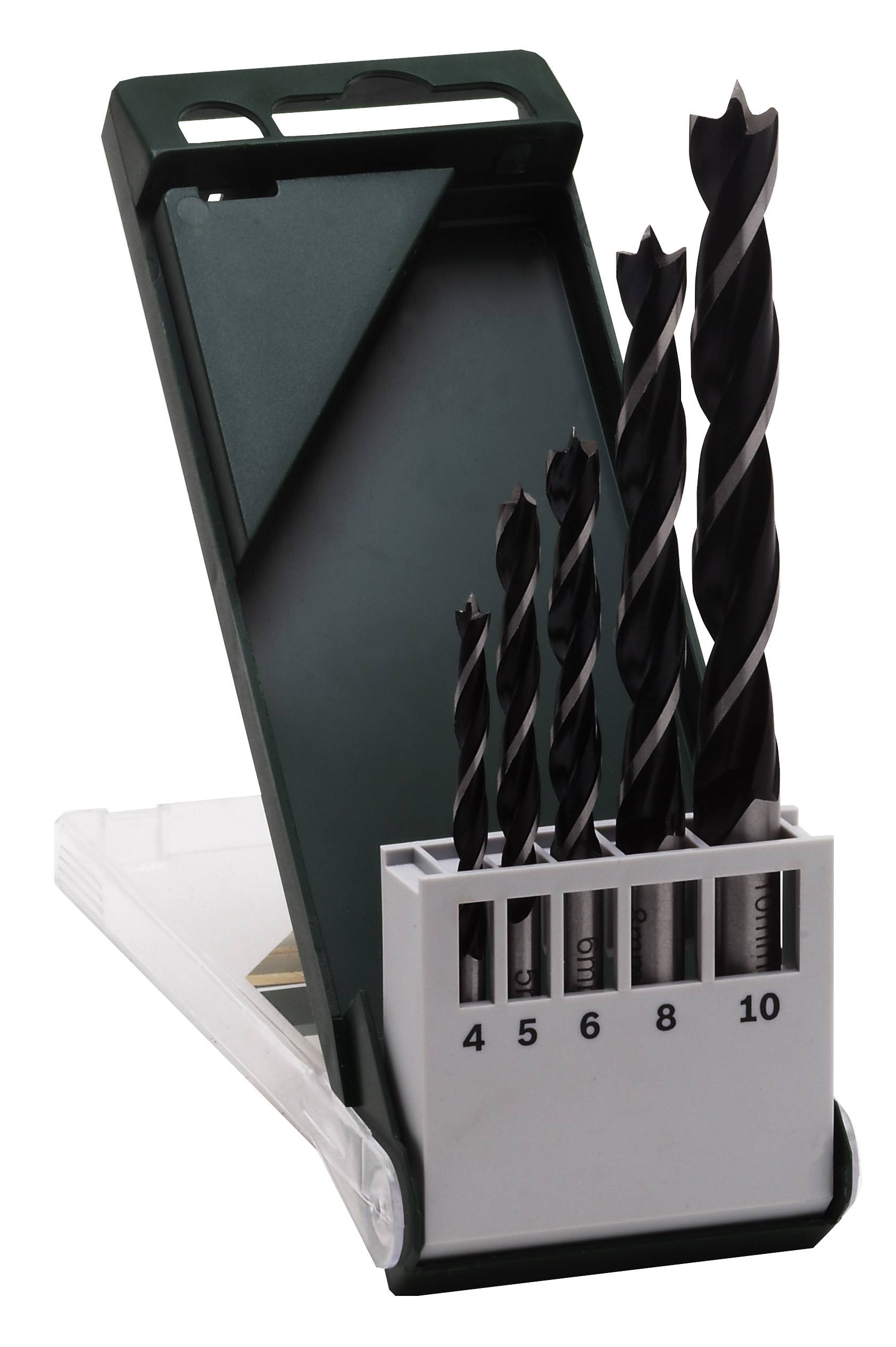 Bosch Accessories 2609255214 Holz-Spiralbohrer-Set 5teilig 4 mm, 5 mm, 6 mm, 8 mm, 10 mm Zylinderschaft 1 Set