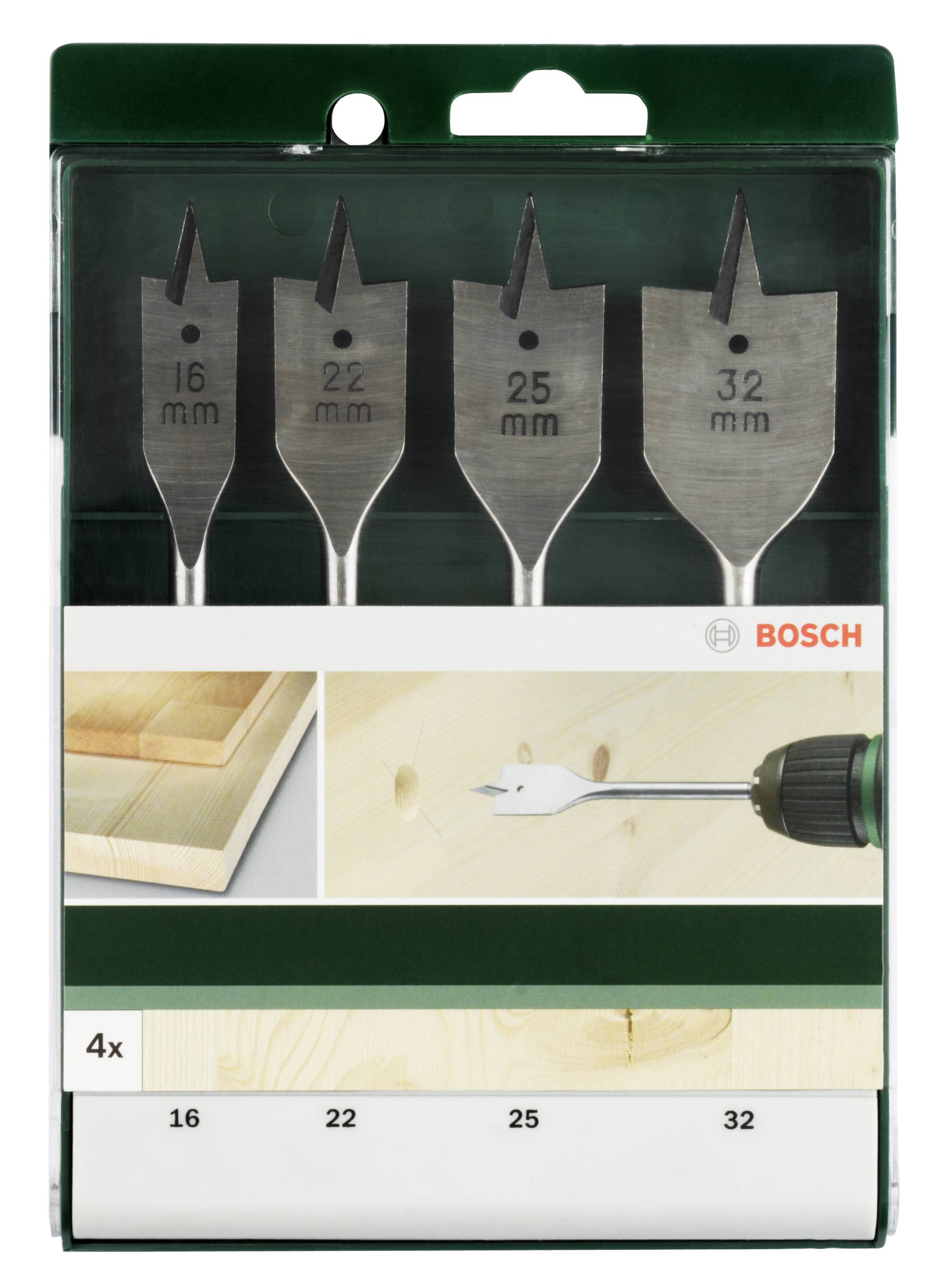 BOSCH Holz-Fräsbohrer-Set 4teilig 16 mm, 22 mm, 25 mm, 32 mm 2609255275 Sechskantschaft 1 Set (26092