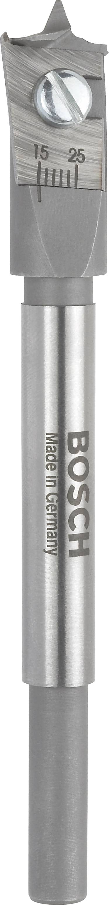 Bohrer mit verstellbarem Durchmesser, Skala von 15 bis 25, Marke Bosch, geeignet für Holzarbeiten.