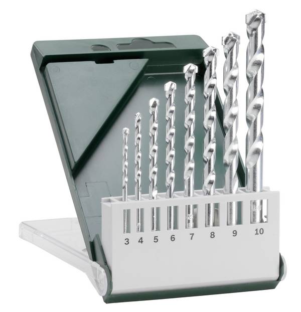 Bosch Accessories 2609255462 Stein-Spiralbohrer-Set 8teilig 3 mm, 4 mm, 5 mm, 6 mm, 7 mm, 8 mm, 9 mm, 10 mm Zylinderschaft 1 Set