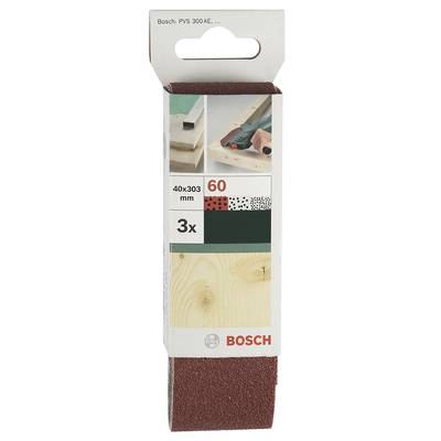 Bosch Accessories  2609256186 Schleifband-Set  Körnung 60, 80, 120  (L x B) 303 mm x 40 mm 1 Set