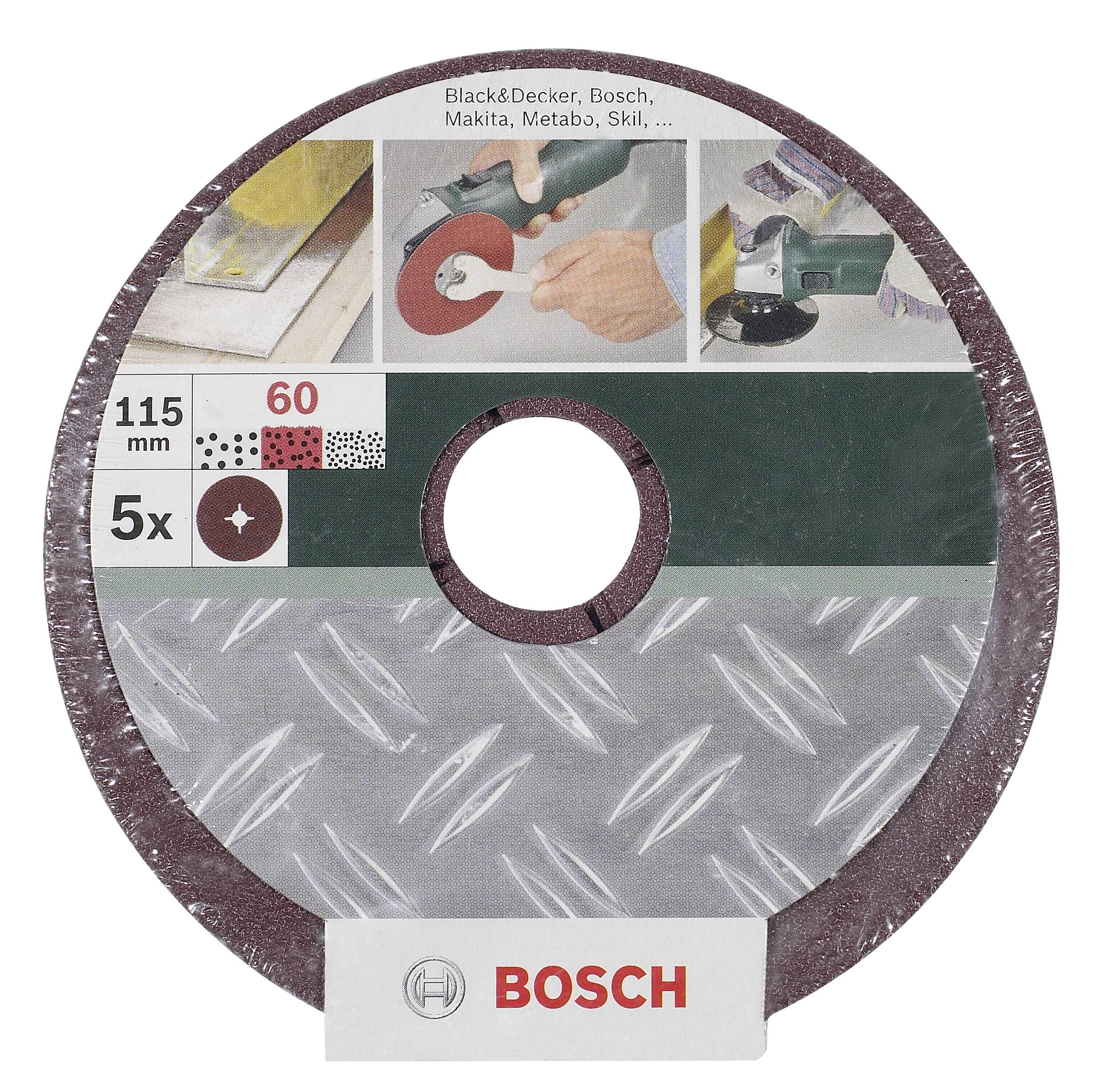 BOSCH Schleifpapier für Schleifteller Körnung 24 (Ø) 115 mm 2609256243 5 St. (2609256243)