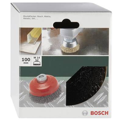 Bosch Accessories Topfbürste für Winkel- und Geradschleifer – Gewellter Draht, 100 mm D= 100 mm  2609256502 1 St.