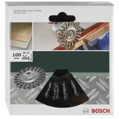 Bosch Accessories Scheibenbürste für Winkel- und Geradschleifer – Gezopfter Draht, rostfrei, 100 mm D= 100 mm  260925650