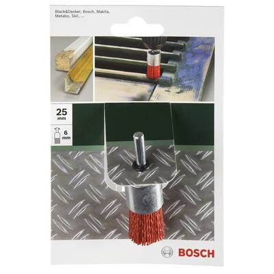Bosch Accessories Pinselbürste für Bohrmaschinen – Nylondraht mit Korund Schleifmittel K80, 25 mm Durchmesser = 25 mm Sc