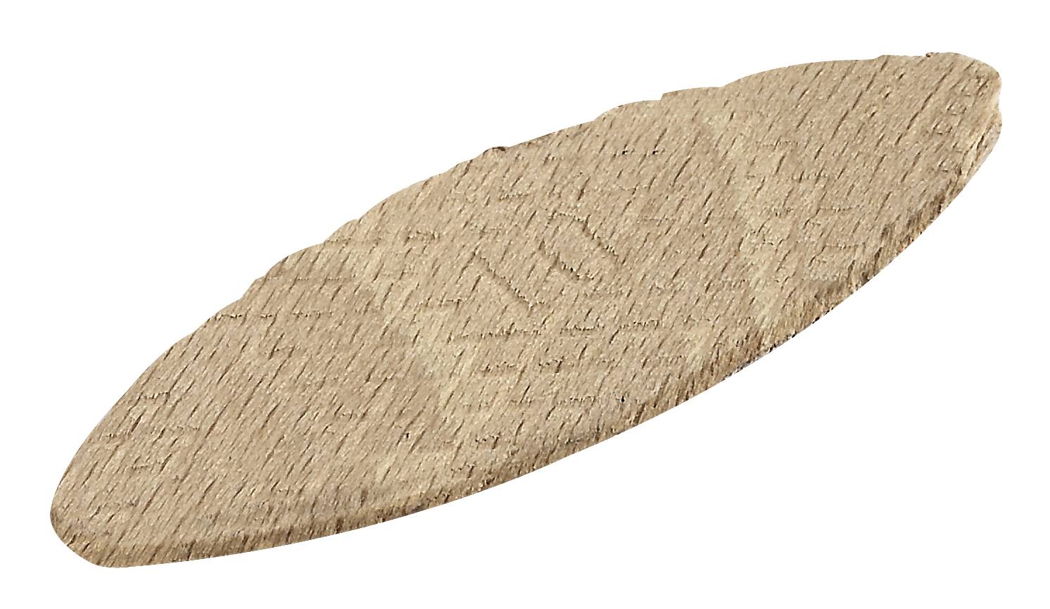 Ein ovales Holzverbindungsstück für Möbelbau, glatt, hellbraun, zur Stabilisierung von Verbindungen zwischen Holzteilen.