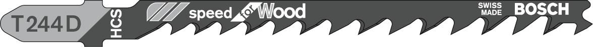 Bosch Accessories 2609256719 Stichsägeblatt HCS, T 244 D Speed for Wood 2 St.